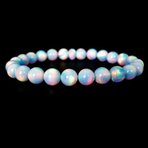 Crystal Blue Opalescence Beaded Bracelet