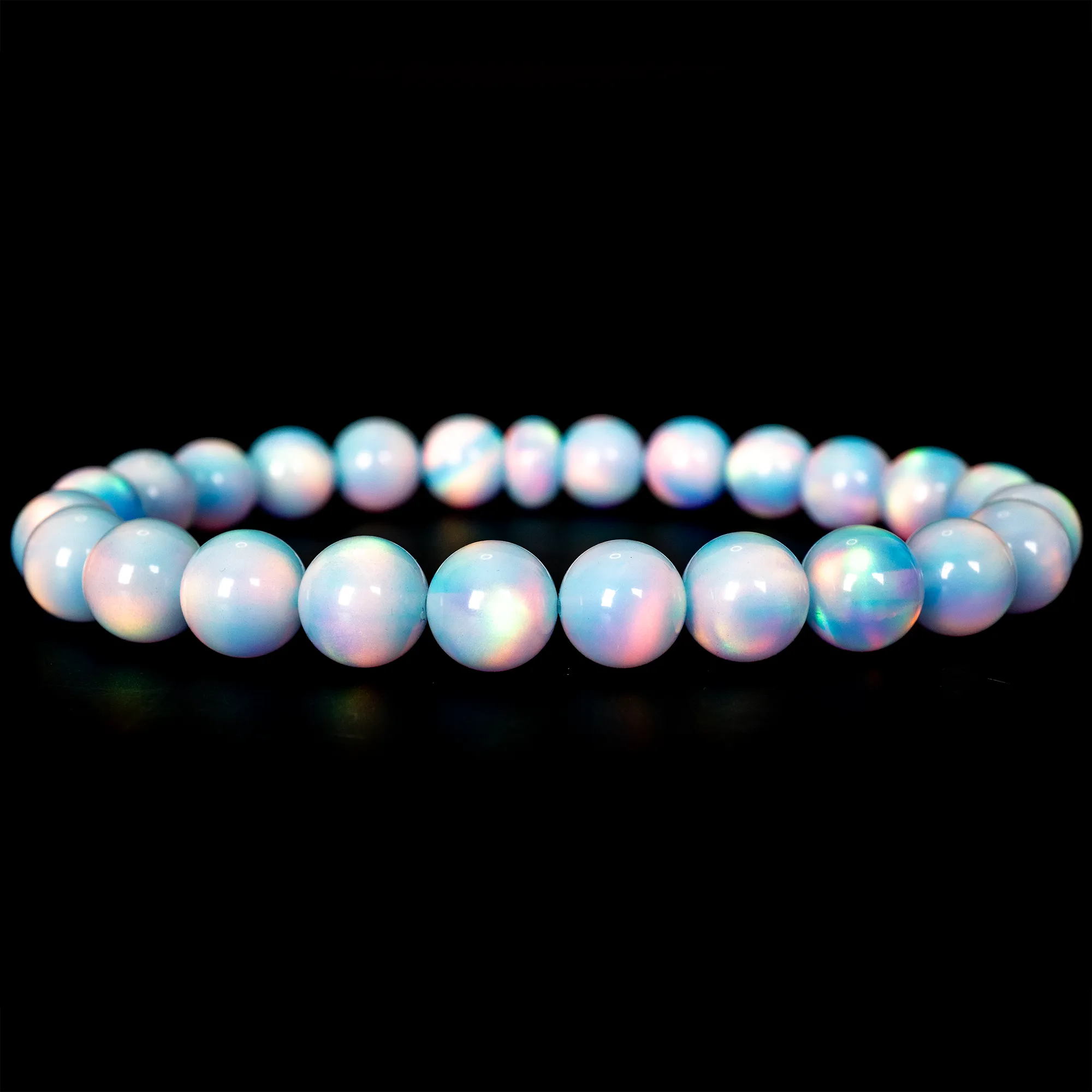 Crystal Blue Opalescence Beaded Bracelet