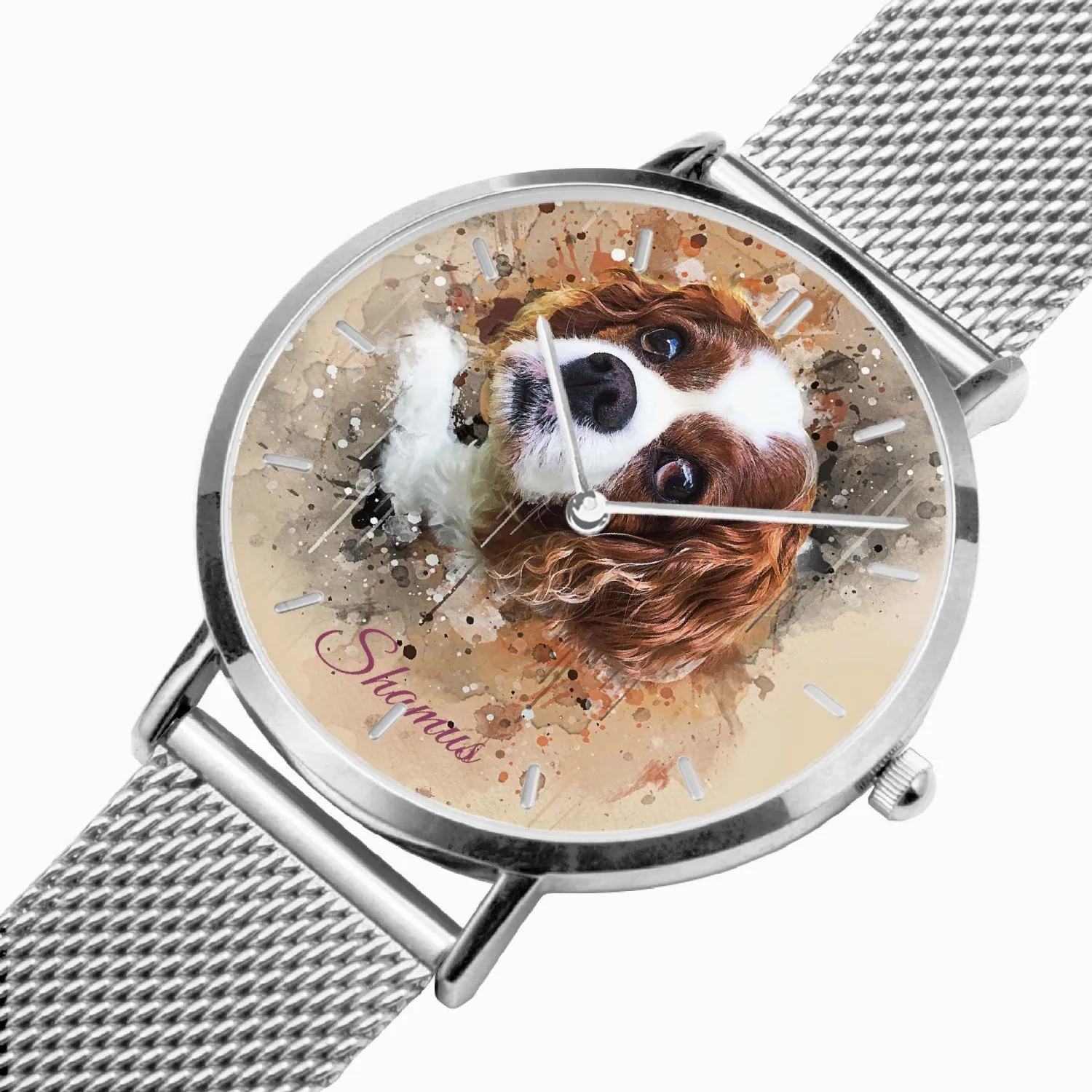 Custom Design  Ultra-thin Stainless Steel Quartz Watch (With Indicators)
