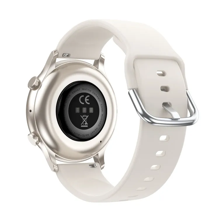 CY19 1.32 inch AMOLED Screen Silicone Strap Smart Watch, Blood Oxygen/Blood Pressure/Heart Rate(Starlight)