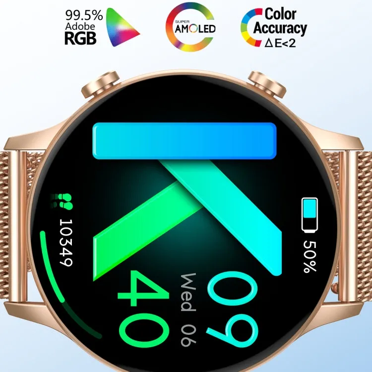 CY19 1.32 inch AMOLED Screen Silicone Strap Smart Watch, Blood Oxygen/Blood Pressure/Heart Rate(Starlight)