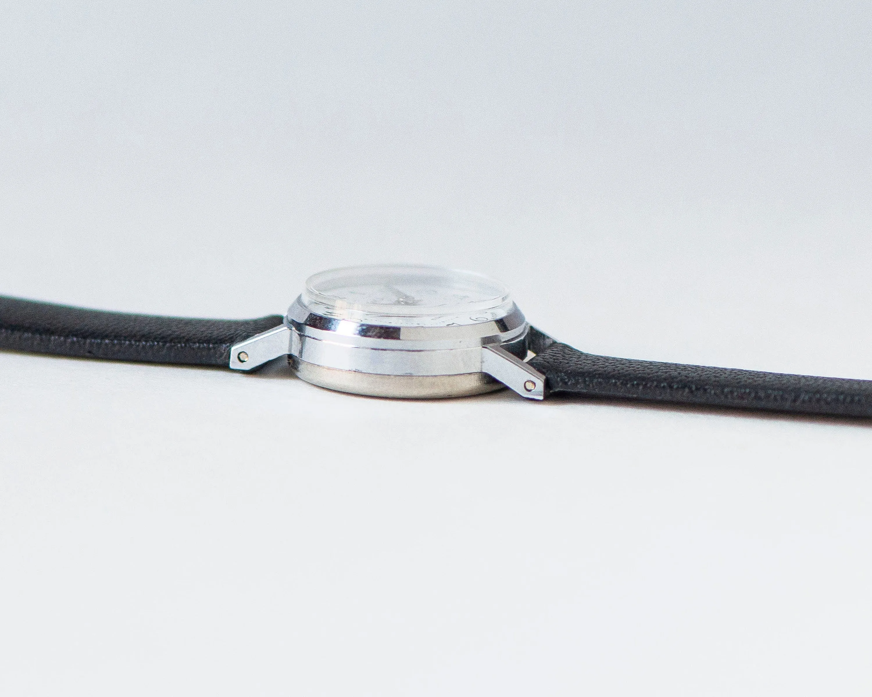 Delicate lady's watch classic Seagull vintage, silver shade watch for women small accessory gift, micro watch lady, new genuine leather band