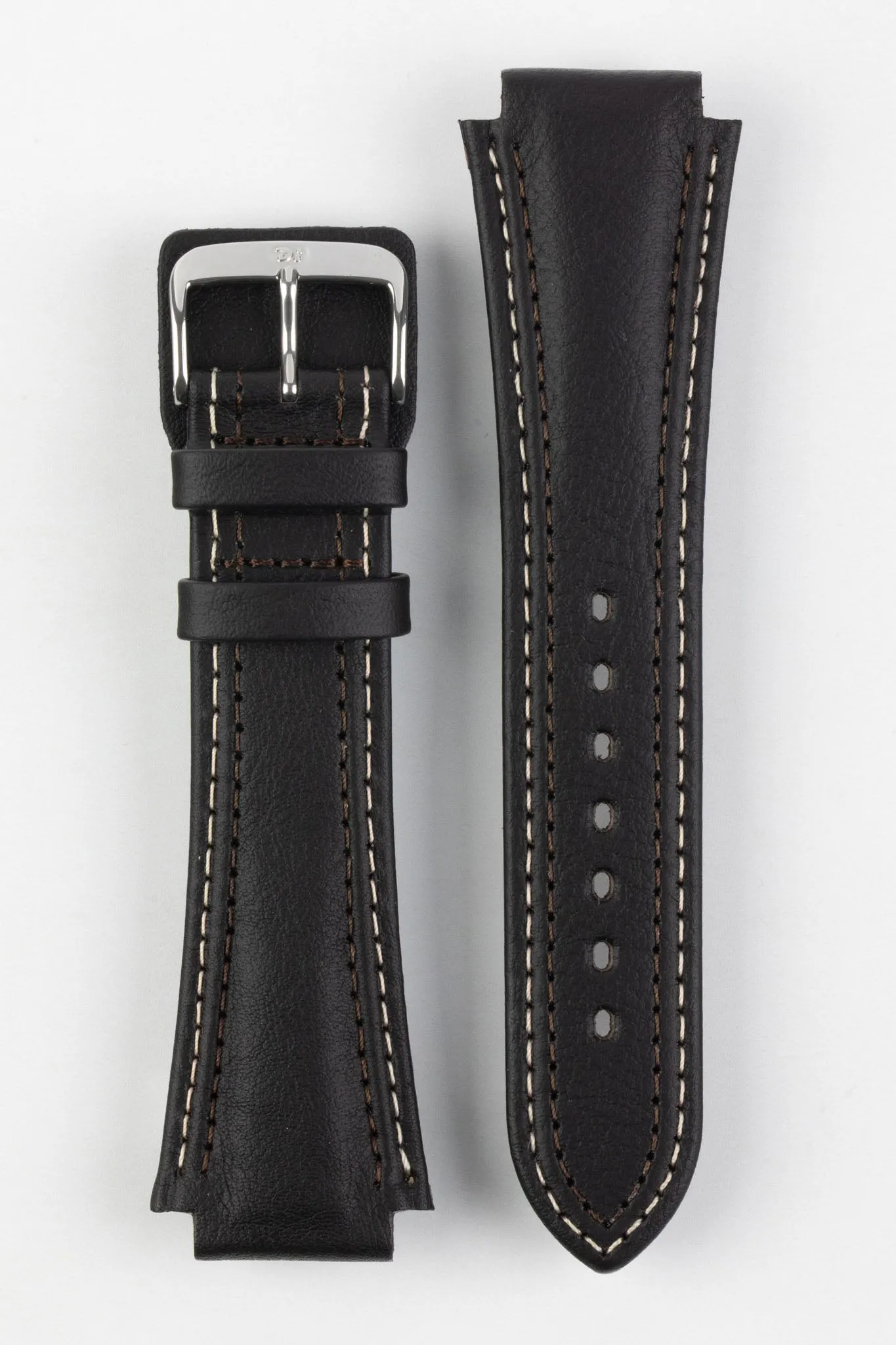 Di-Modell PILOT Waterproof Leather Watch Strap in BROWN