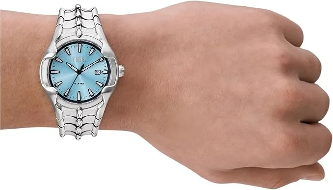 Diesel Vert Gents Luminous Blue Dial Stainless Steel Watch