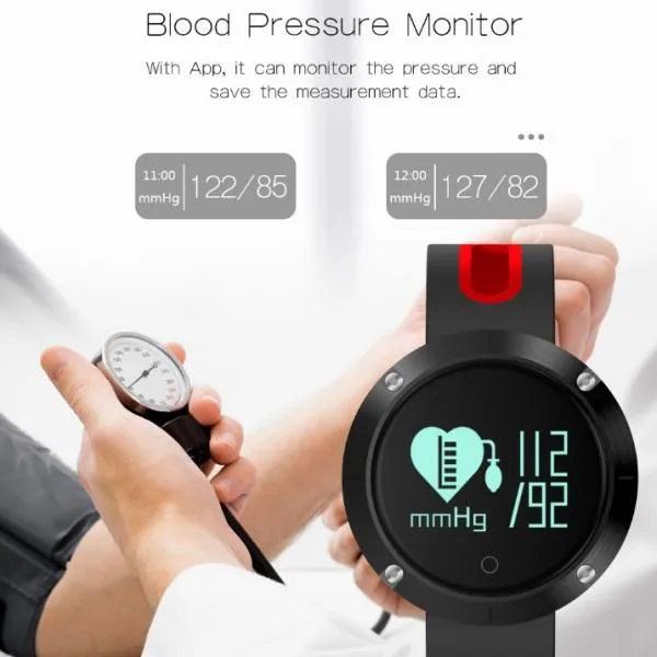 DM58 Smart Bracelet Wristband Blood Pressure/Heart Rate Monitor Band- Black