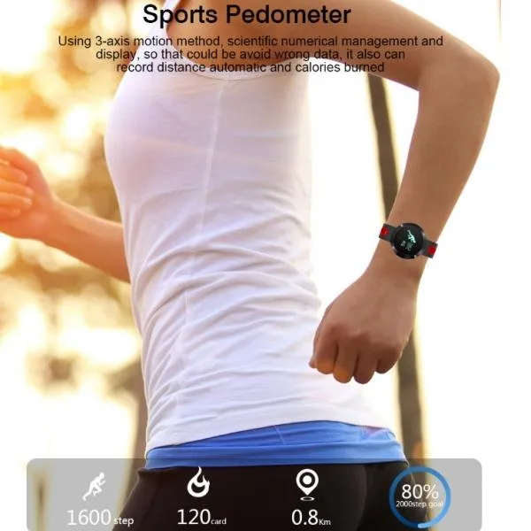 DM58 Smart Bracelet Wristband Blood Pressure/Heart Rate Monitor Band- Black