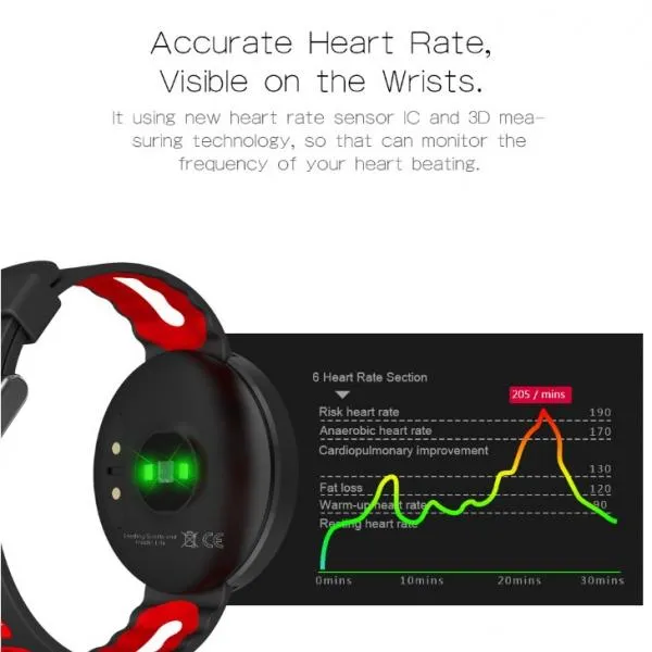 DM58 Smart Bracelet Wristband Blood Pressure/Heart Rate Monitor Band- Black
