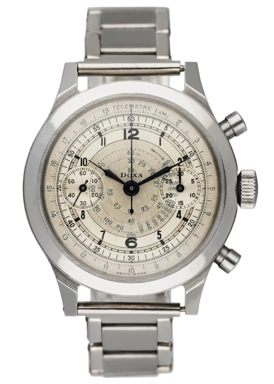 DOXA Vintage Stainless Steel Chronograph Valjoux 22 Mens Watch