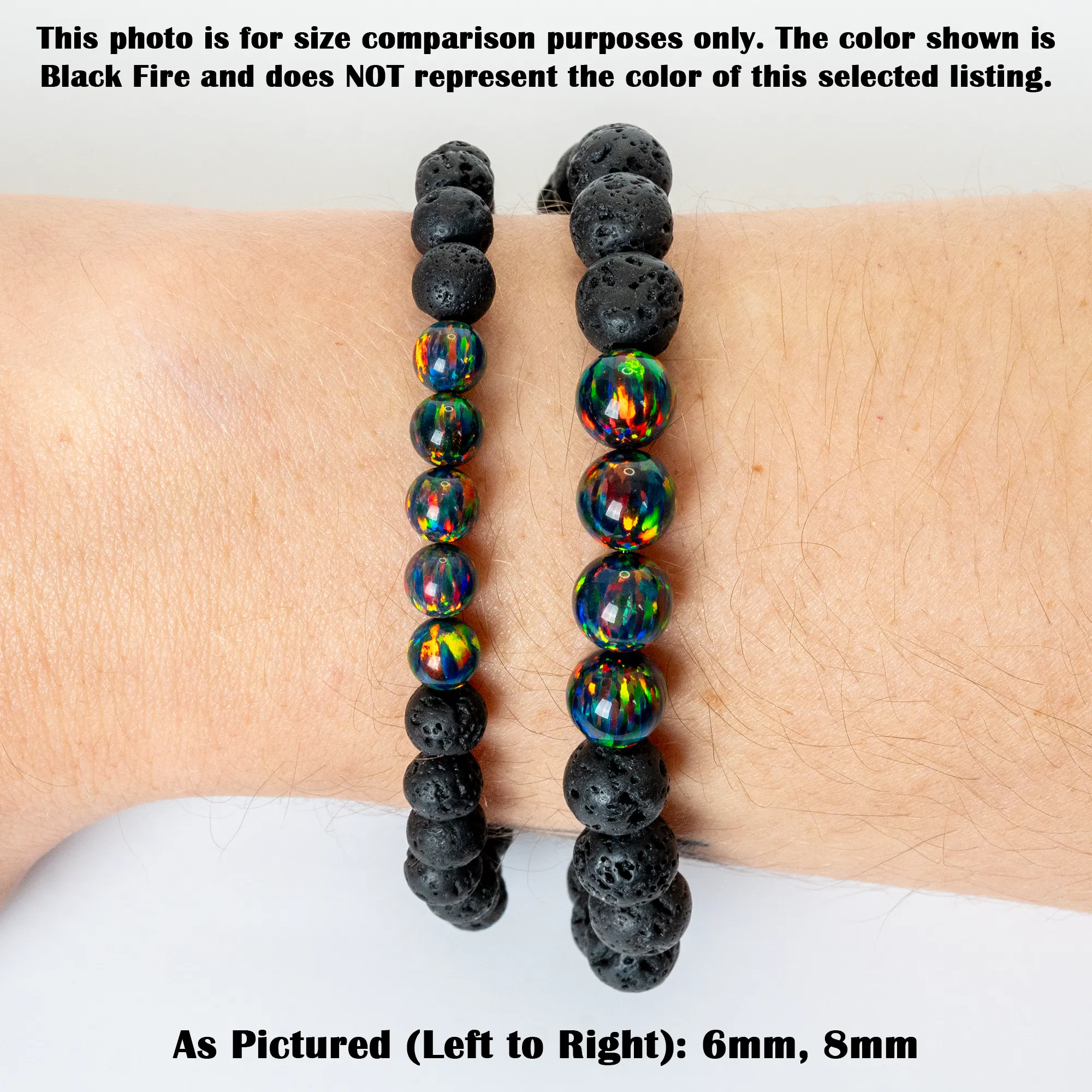 Dragon's Egg Opal & Lava Stone Beaded Bracelet