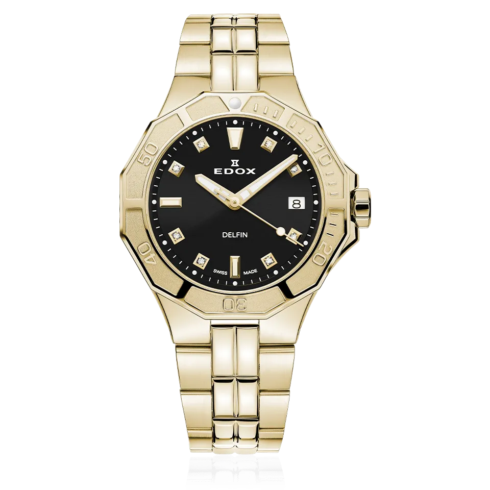 EDOX SWISS MADE 53020-37JM-NID DELFIN THE ORIGINAL DIVER DATE LADY