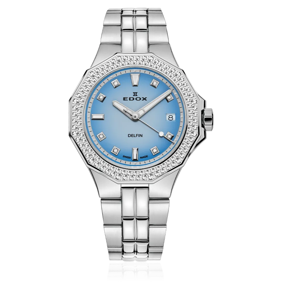 EDOX SWISS MADE 53020-3D120M-BUCND DELFIN THE ORIGINAL DIVER DATE LADY