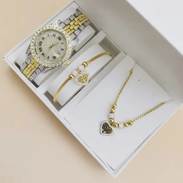 Elegant women's quartz watch with jewelry perfect for any occasion