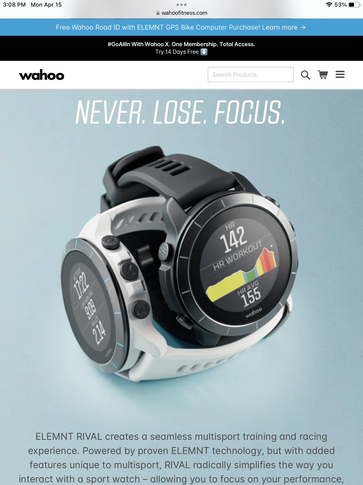 Elemnt Rival Smart Watch