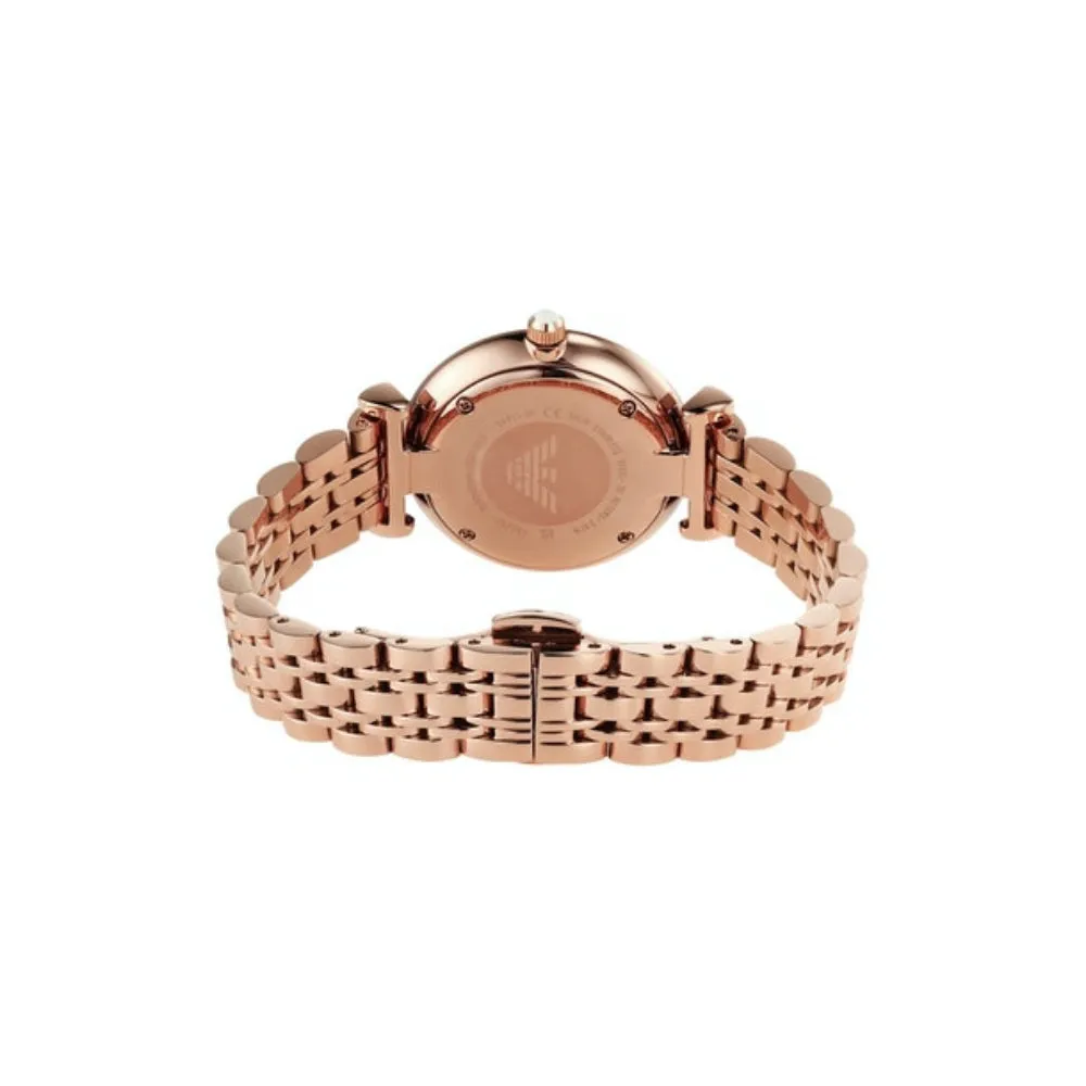 Emporio Armani Women's Two-Hand Rose Gold-Tone Stainless Steel Watch