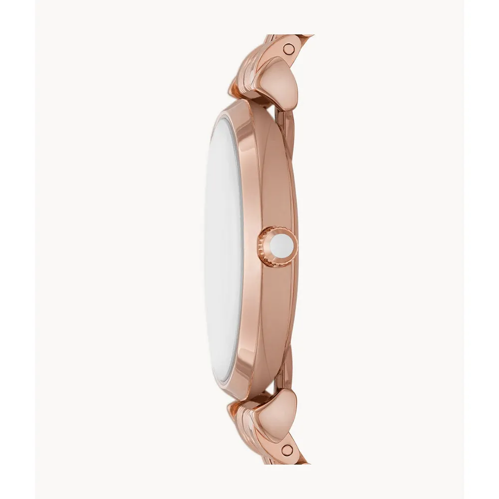Emporio Armani Women's Two-Hand Rose Gold-Tone Stainless Steel Watch
