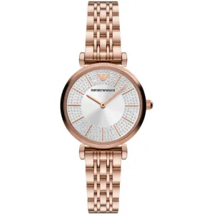 Emporio Armani Women's Two-Hand Rose Gold-Tone Stainless Steel Watch
