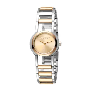 Esprit Ladies 2Tone Stainless Steel Watch Silver Color Dial & 2Tone Metal Bracelet