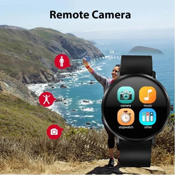 F25 Full Touch Screen Waterproof Heart Rate Blood Pressure Monitoring Health Reminder GPS Trajectory Fitness Tracker Smart Sports Bracelet Steel Band for IOS 9.0 Android 4.4 & above - Black