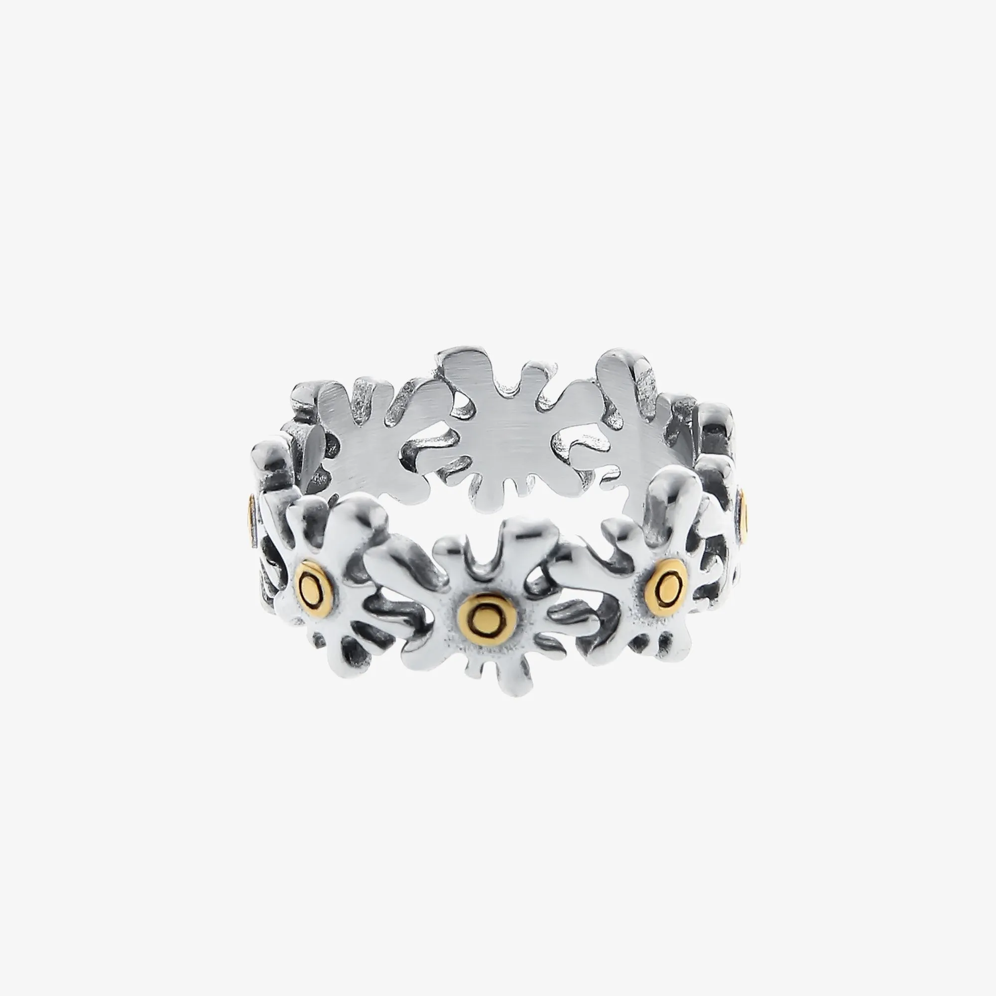 Flower Stitching Titanium Steel Ring
