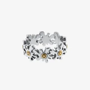 Flower Stitching Titanium Steel Ring