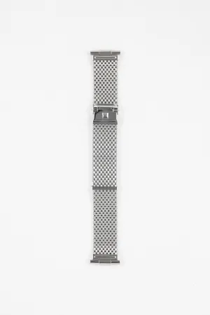 Forstner KOMFIT 'JB' Stainless Steel Square Mesh Watch Bracelet with Straight Ends - Wide Version
