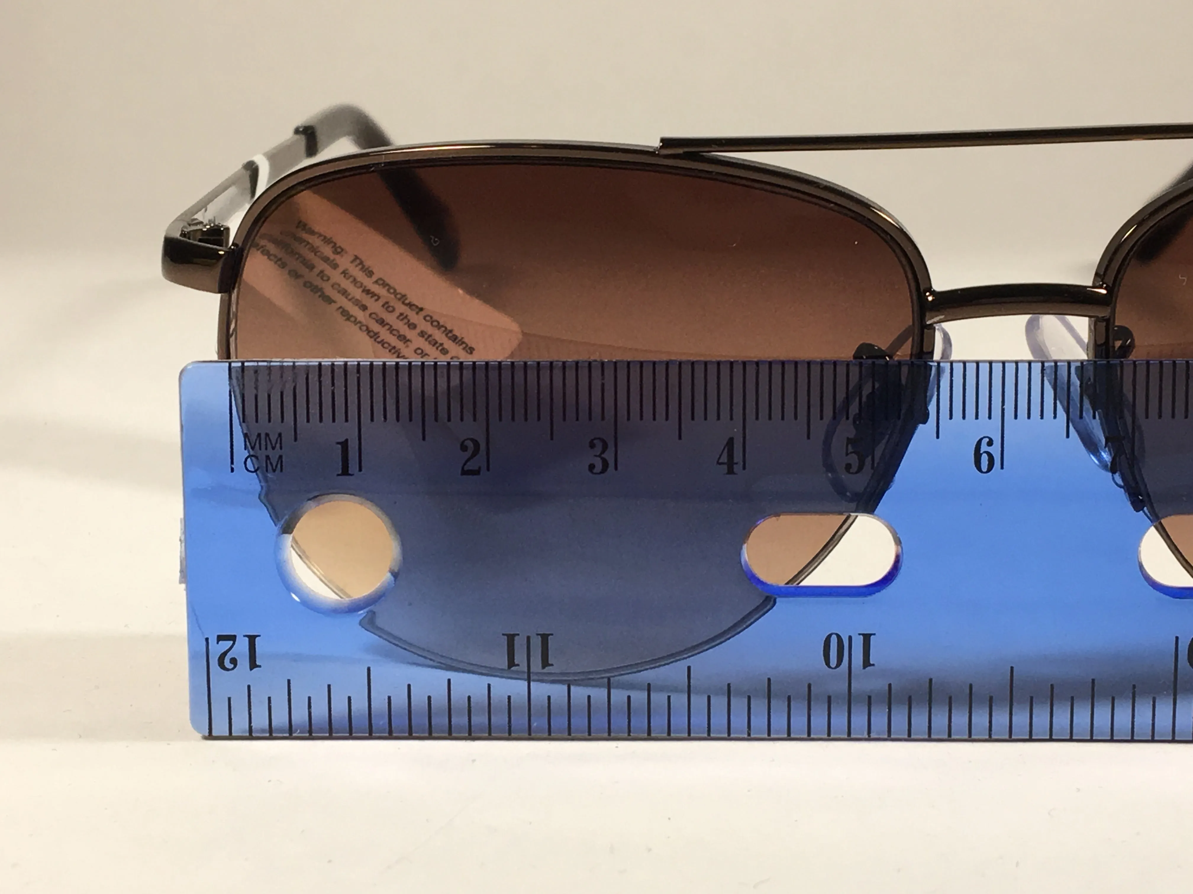Fossil Aviator Sunglasses Semi Rim Metal Brown Frame Gradient Lens FW5