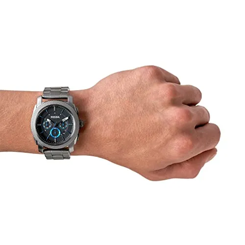 Fossil Men's Machine Quartz Stainless Steel and Stainless Steel Chronograph Watch, Color: Smoke (Model: FS4931)