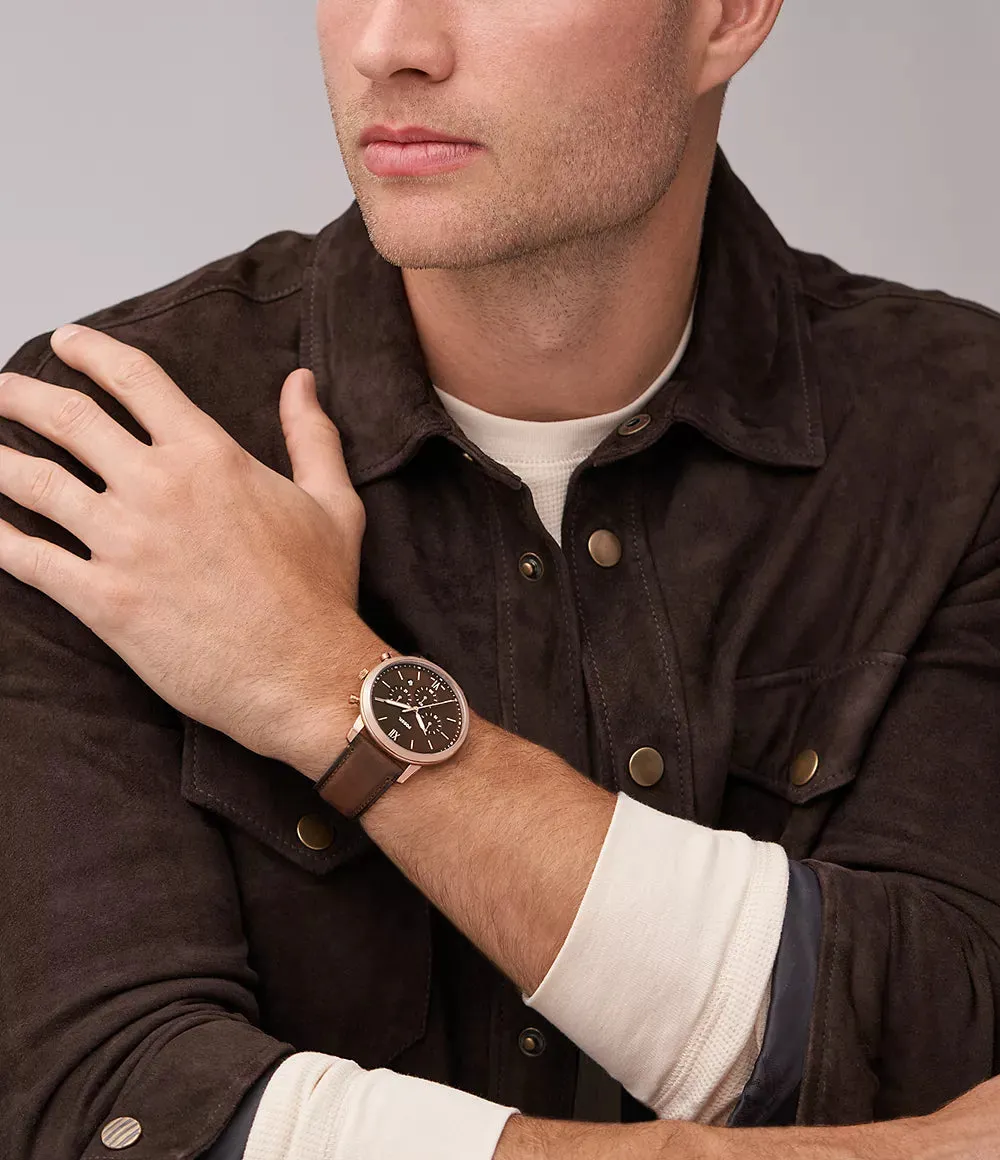 Fossil Neutra Chronograph Brown Leather 44mm Mens Watch