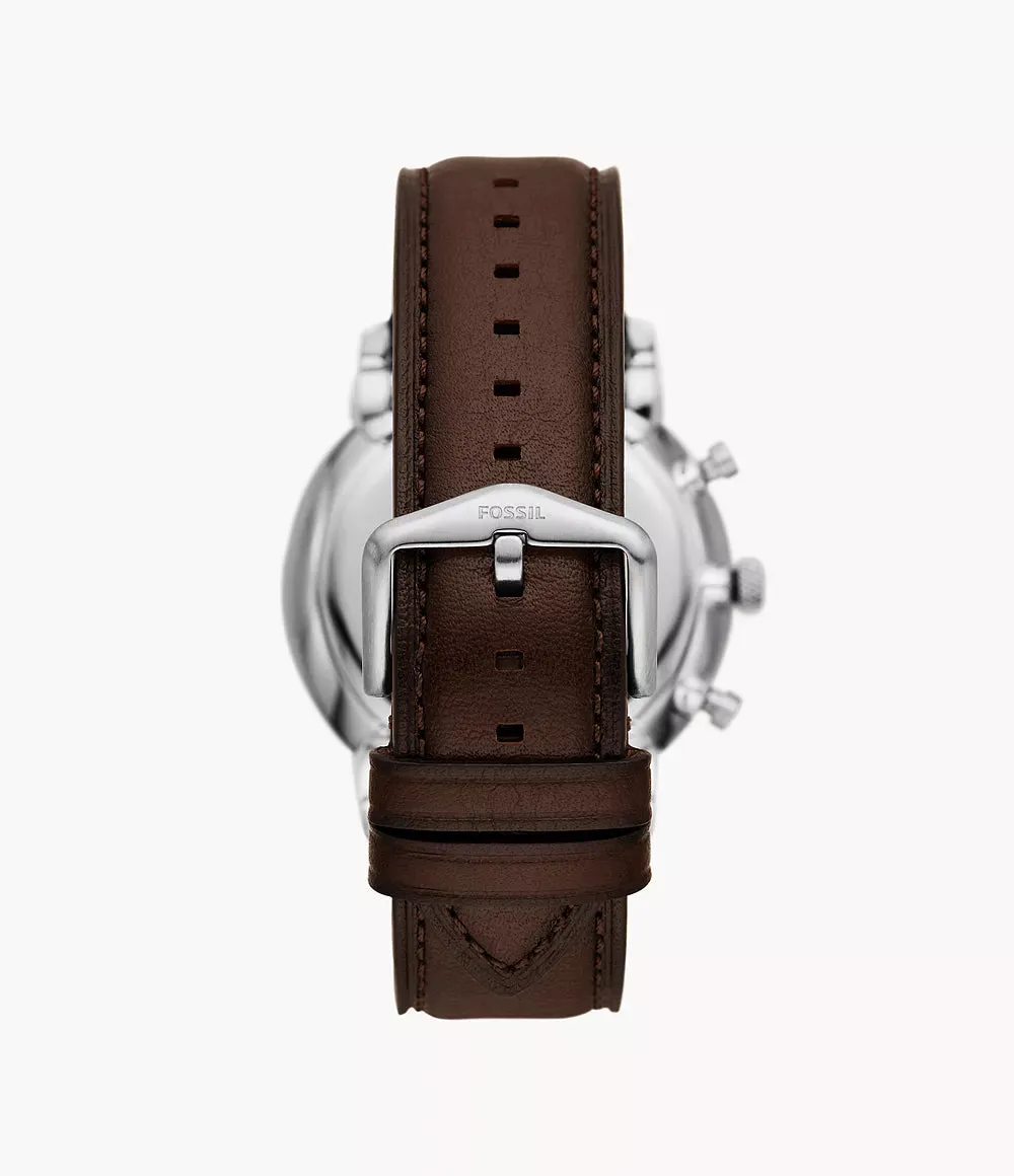 Fossil Neutra Chronograph Brown Leather Watch and Bracelet Box Set