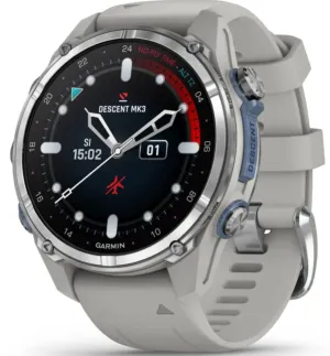 Garmin Descent MK3 Fog Grey Silicone Watch