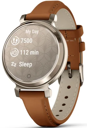 Garmin Lily 2 Classic Cream Gold & Tan Leather Watch