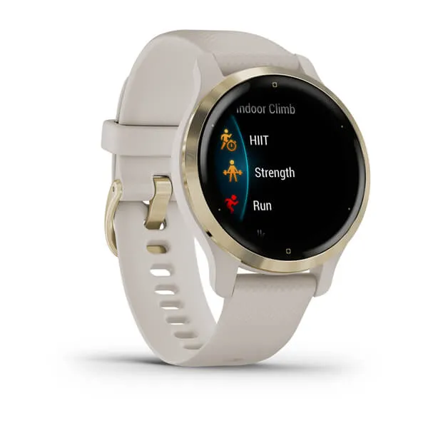 Garmin Venu 2 S Silicone Light Sand Strap Full Color Display Dial Watch - 010-02429-11