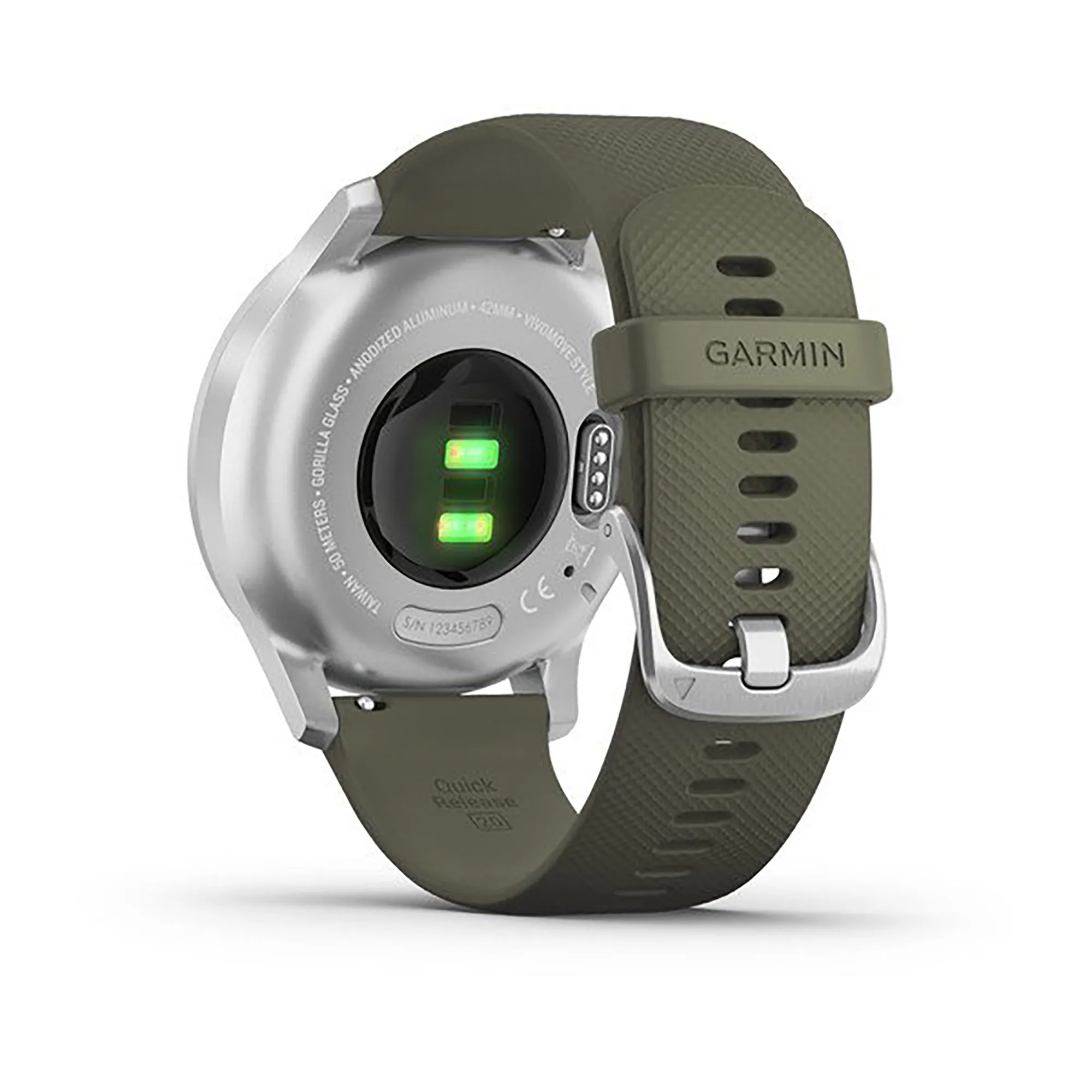 Garmin Vivimove Style Silicone Moss Strap Full Color Display Dial Watch - 010-02240-21