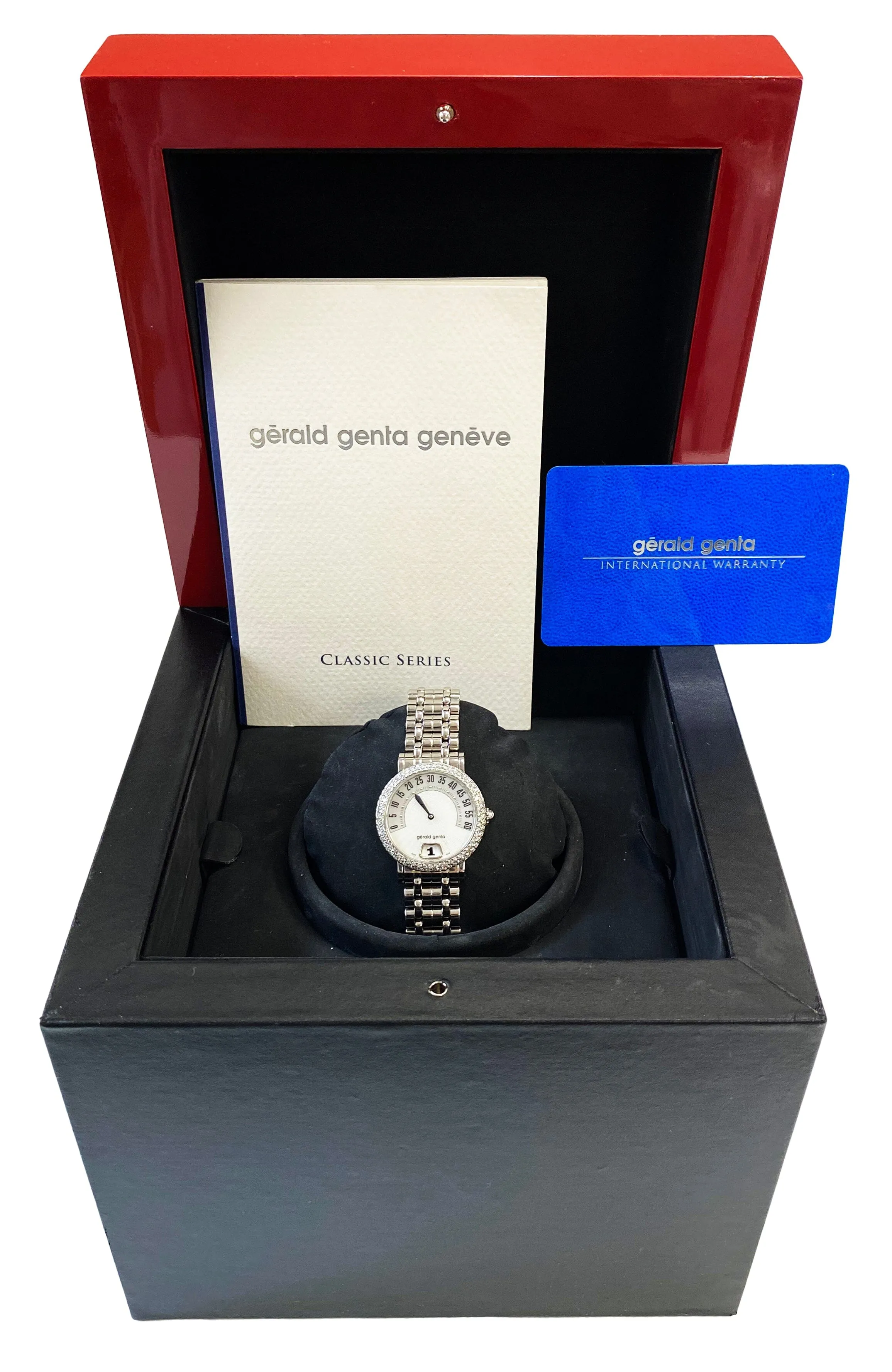 Gérald Genta Retro Classic G.3624 Diamonds Steel Ladies Watch Box Papers