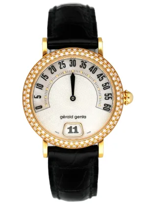 Gérald Genta Retro G.3624 Diamonds Dial Gold Ladies Watch Box Papers