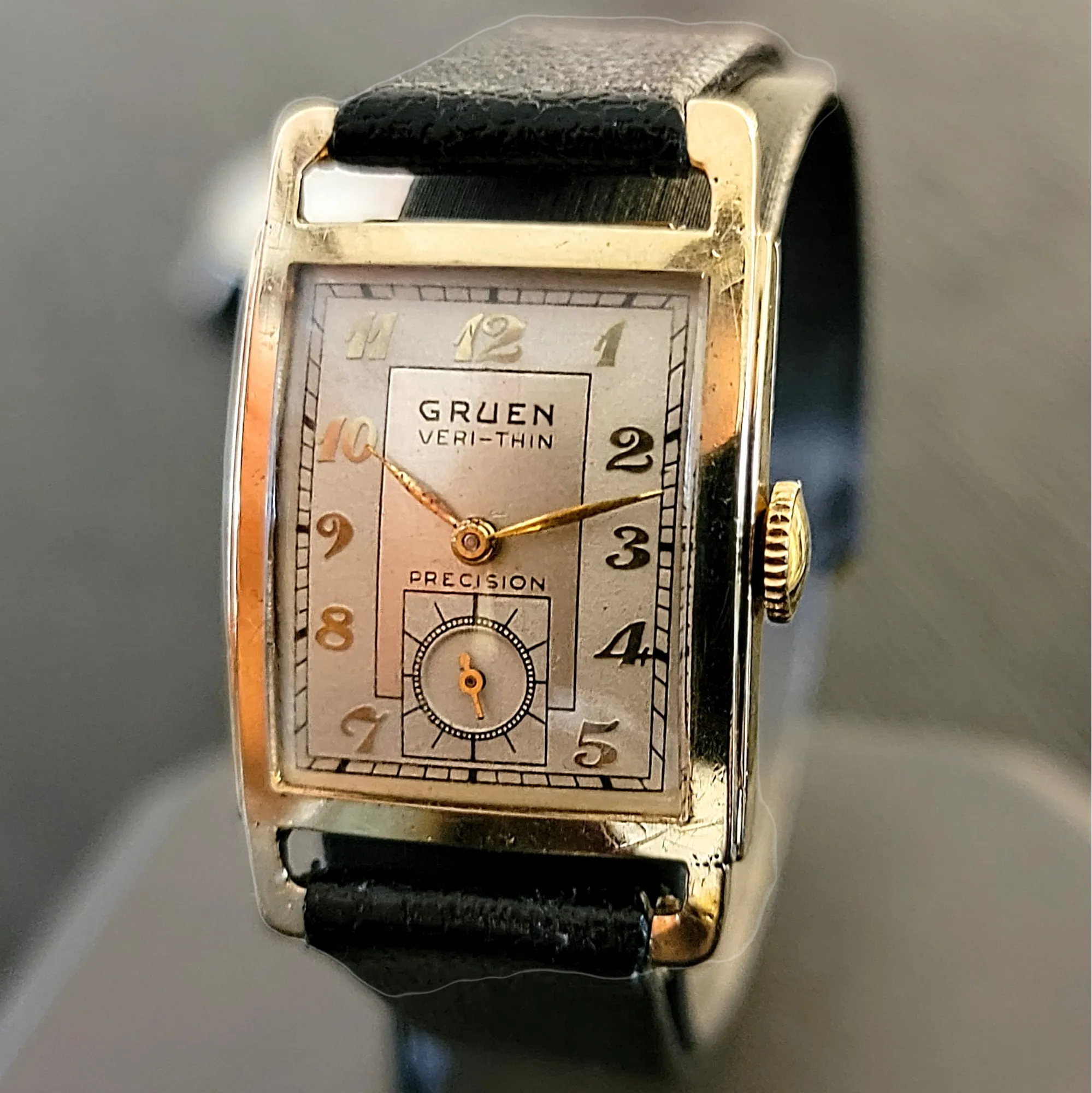 GRUEN Veri-Thin Precision Watch 14K GOLD 17 Jewels Cal. 430