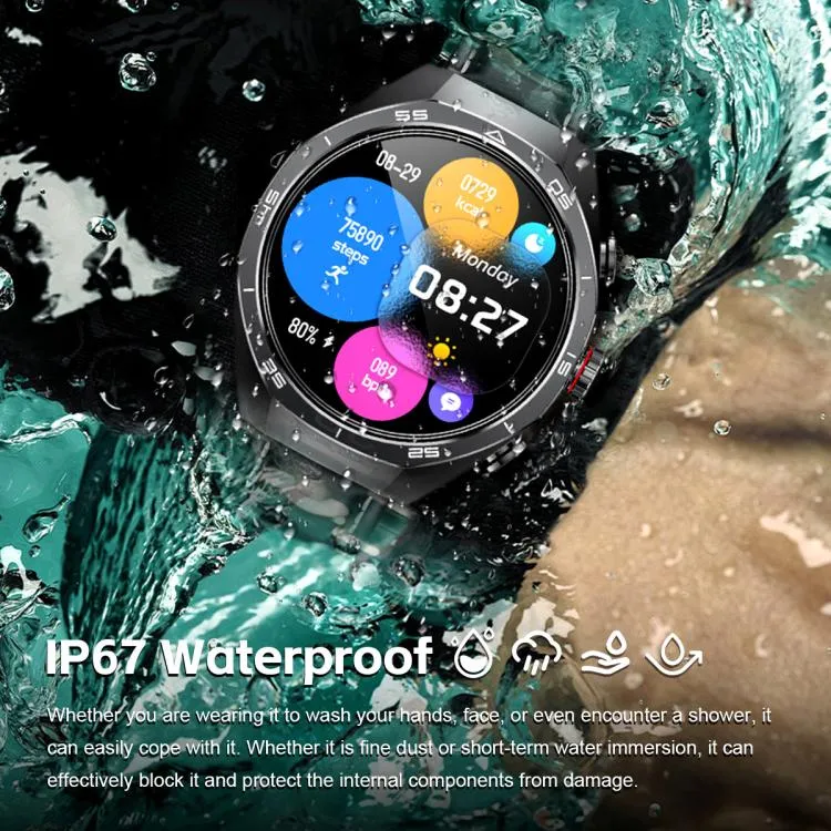 GT97 1.53 inch Round Screen 2 in 1 Bluetooth Earphone Leather Strap Smart Watch Supports Bluetooth Calls(Silver)