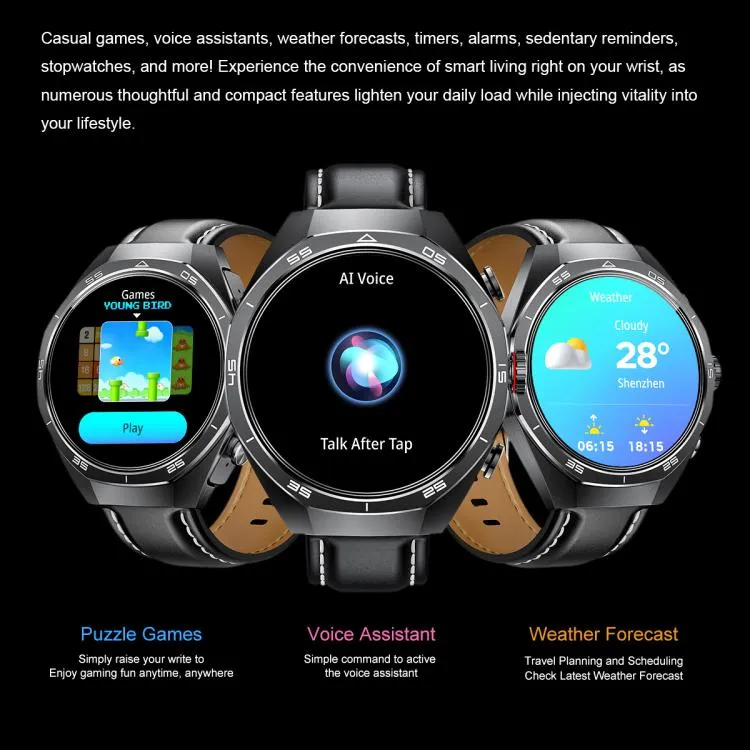 GT97 1.53 inch Round Screen 2 in 1 Bluetooth Earphone Leather Strap Smart Watch Supports Bluetooth Calls(Silver)