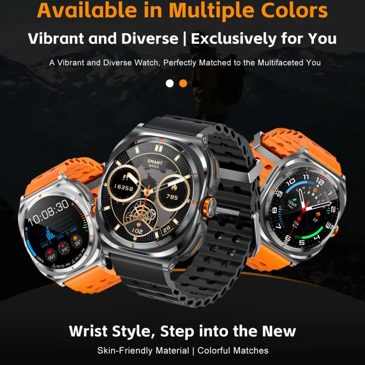 GT98 1.53 inch 2 in 1 Bluetooth Headphone IP67 Waterproof Smart Watch Supports Blood Oxygen Monitoring(Silver Orange)