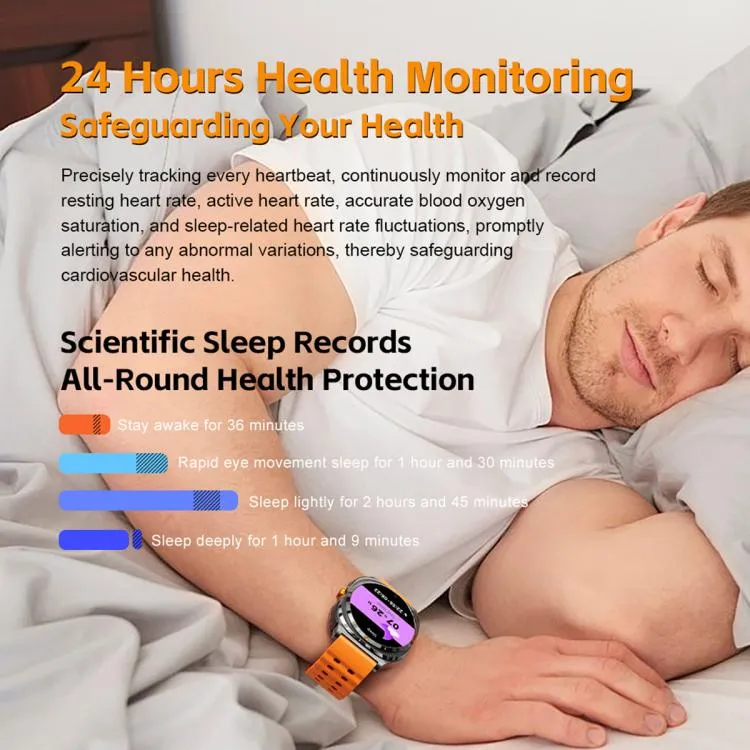 GT98 1.53 inch 2 in 1 Bluetooth Headphone IP67 Waterproof Smart Watch Supports Blood Oxygen Monitoring(Silver Orange)