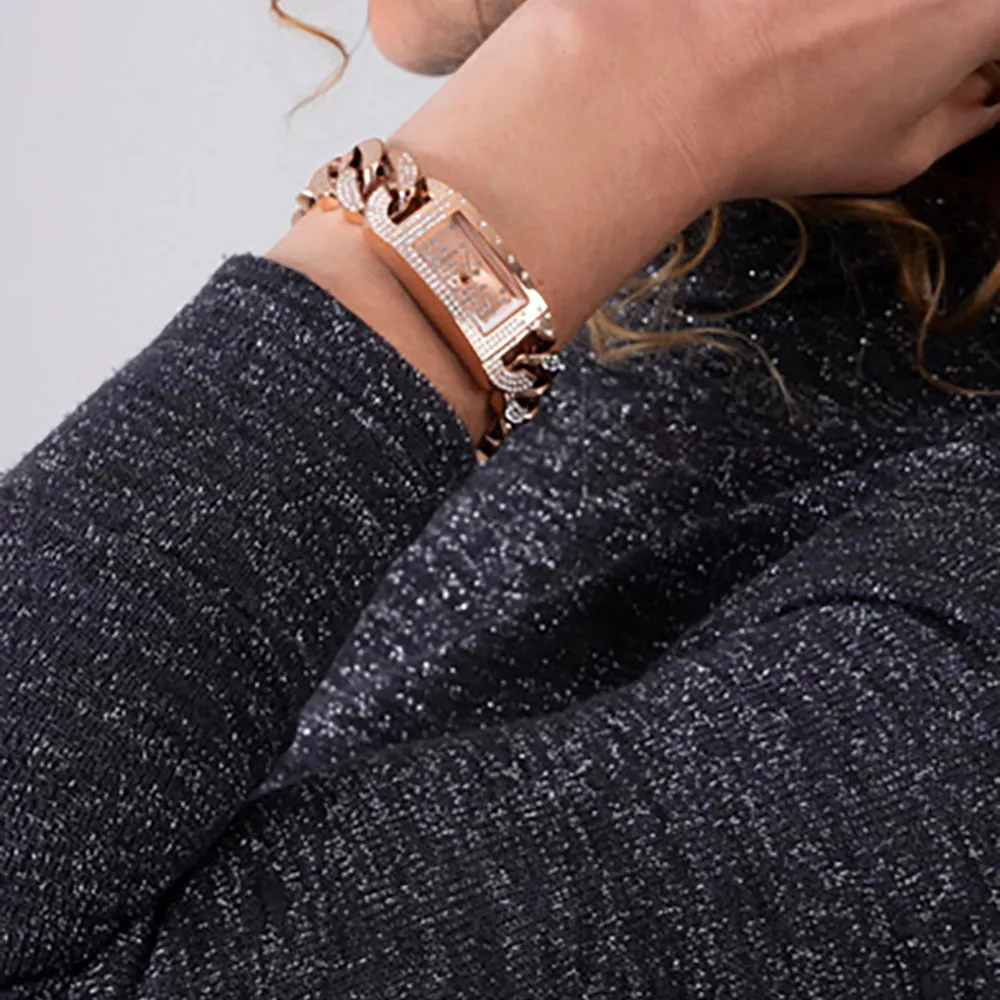 Guess Women's Watch Rose Gold Tone Case Quartz