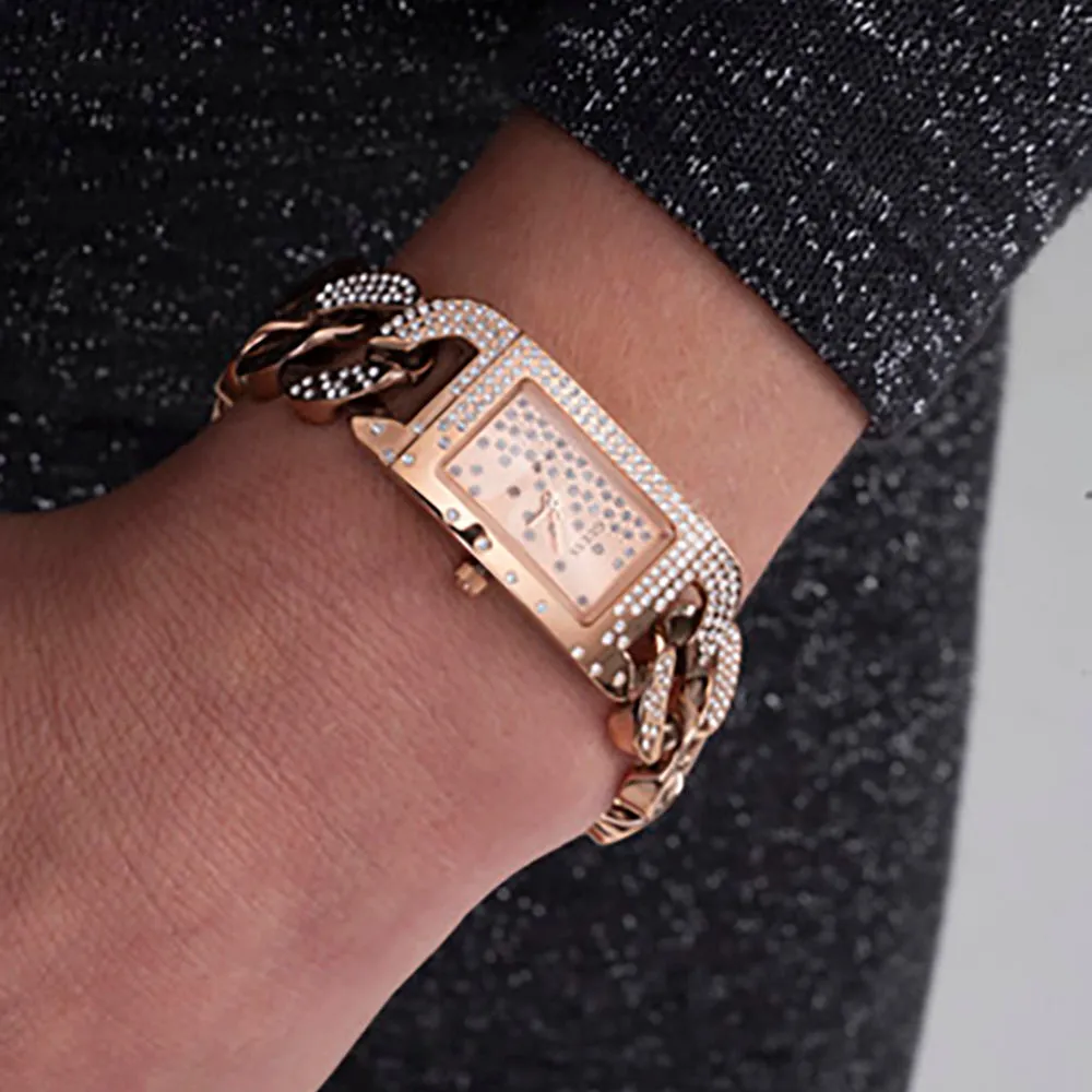 Guess Women's Watch Rose Gold Tone Case Quartz
