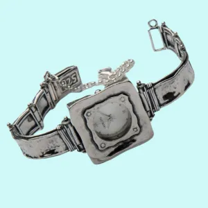 Handcrafted Sterling Silver 925 Bracelet Watch for woman Japanese Myota NEW