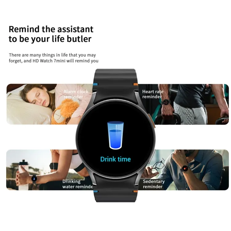 HD Watch7 mini 1.3 inch AMOLED Screen Smart Watch Supports Heart Rate Monitoring/Blood Oxygen Monitoring(Silver)