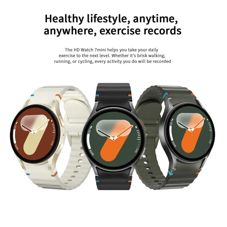 HD Watch7 mini 1.3 inch AMOLED Screen Smart Watch Supports Heart Rate Monitoring/Blood Oxygen Monitoring(Silver)