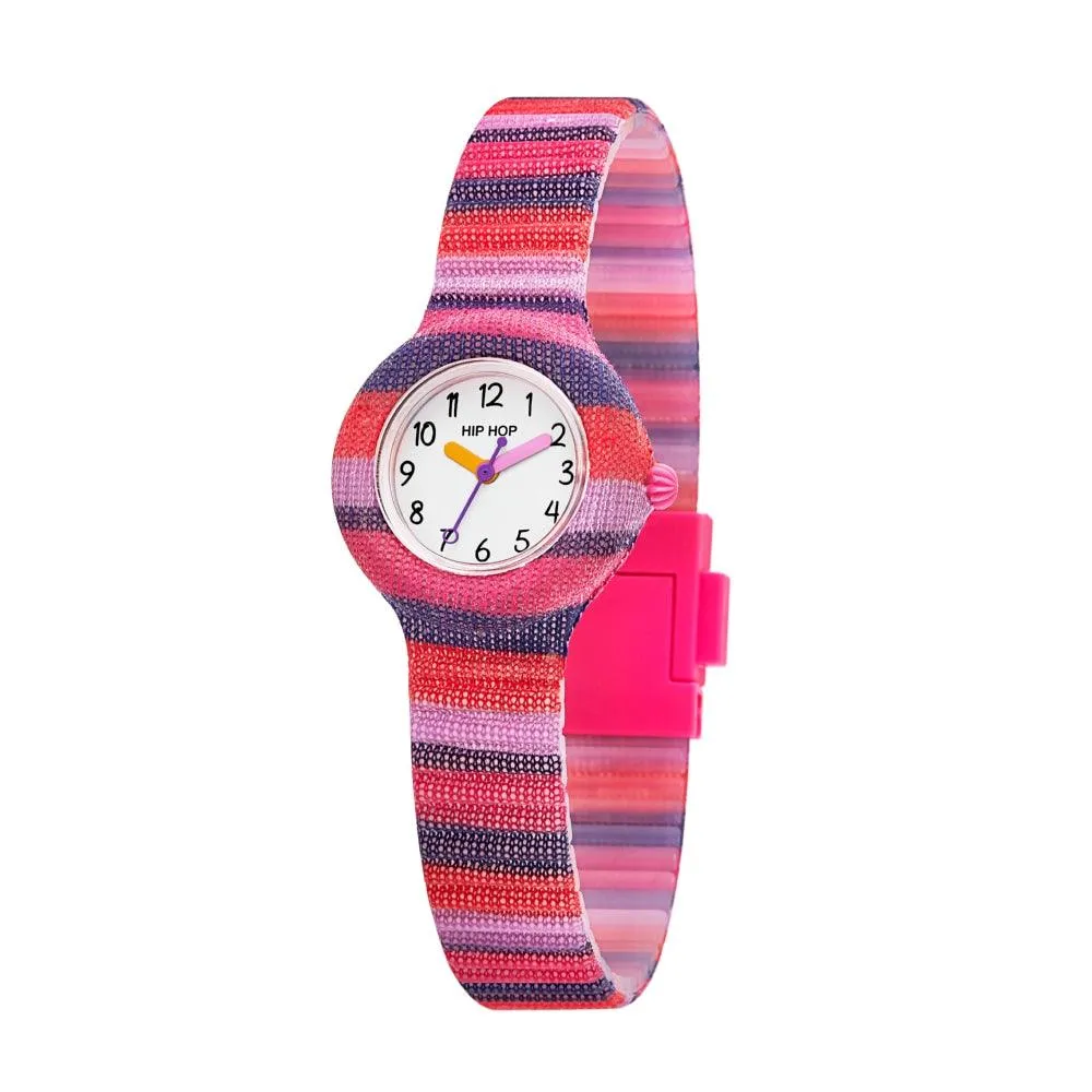 Hip hop clock pink stripes the methode collection 28mm hwu1184