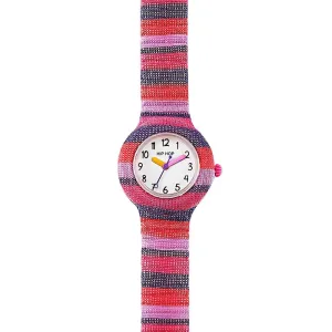 Hip hop clock pink stripes the methode collection 28mm hwu1184