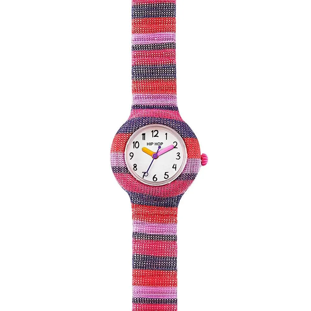 Hip hop clock pink stripes the methode collection 28mm hwu1184