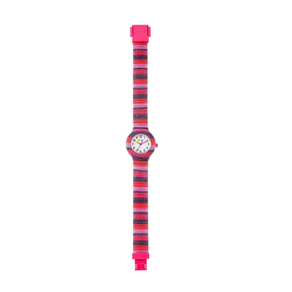 Hip hop clock pink stripes the methode collection 28mm hwu1184