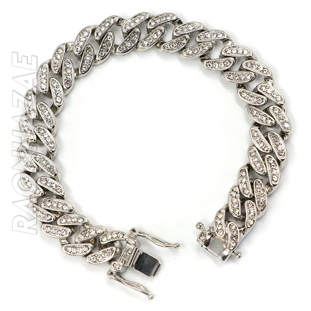 Hip Hop Iced Raonhazae Lab Diamond Drake Watch w/ 12mm Cuban Link Bracelet Set